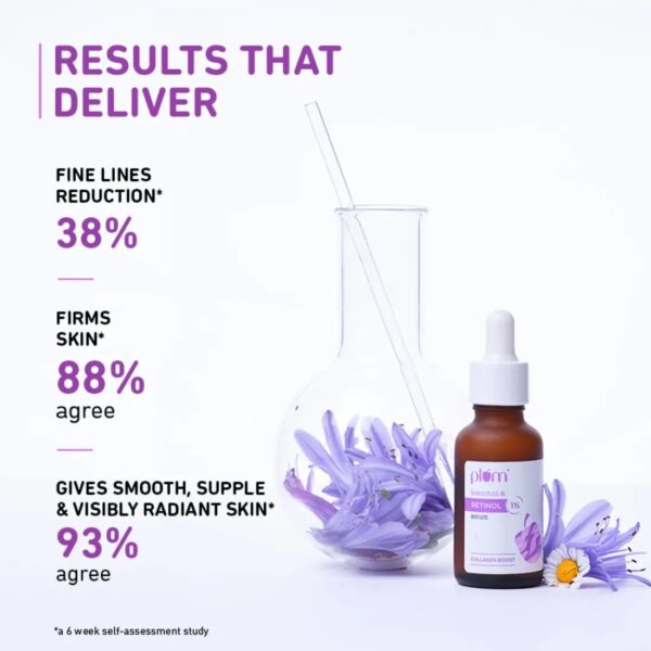 Plum 1% Retinol Anti-Aging Face Serum With Bakuchiol, Reduces Fine Lines & Wrinkles, Boosts Collagen 20 ml - Image 5