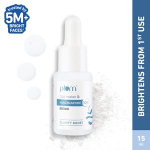 Plum 10% Niacinamide Face Serum with Rice Water for Blemish-Free, Clean & Bright Skin (15 ml)