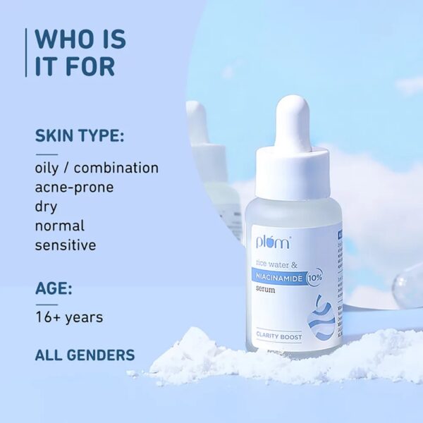 Plum 10% Niacinamide Face Serum with Rice Water for Blemish-Free, Clean & Bright Skin (15 ml) - Image 5