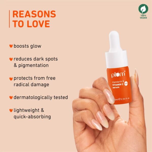 Plum 15% Vitamin C Glow Face Serum - Dermat Tested To Fight Dark Spots, Pigmentation & Dull Skin (10ml) - Image 4