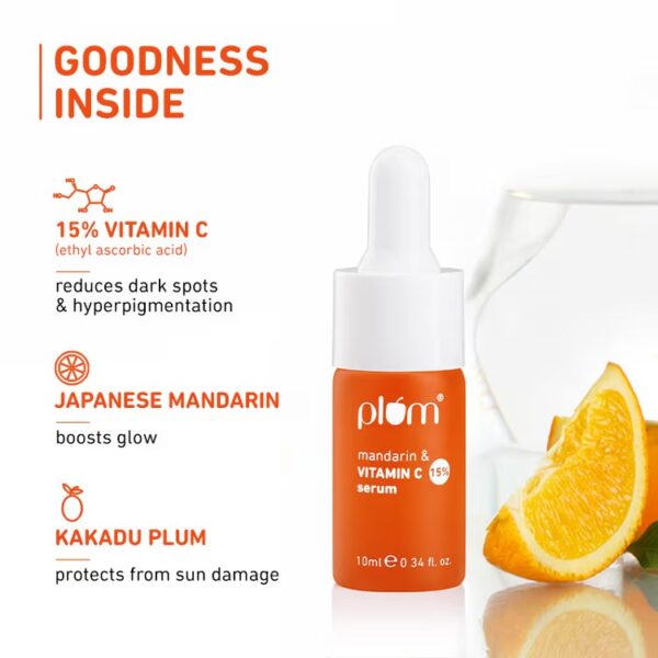 Plum 15% Vitamin C Glow Face Serum - Dermat Tested To Fight Dark Spots, Pigmentation & Dull Skin (10ml) - Image 6