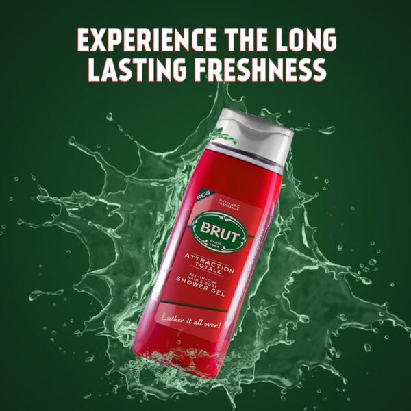 Brut Attraction Total All - In- one Hair & Body Shower Gel (500ml) - Image 3