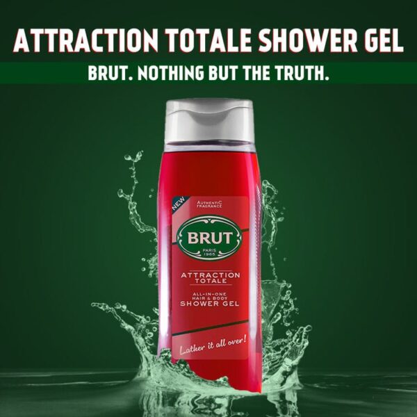 Brut Attraction Total All - In- one Hair & Body Shower Gel (500ml) - Image 4