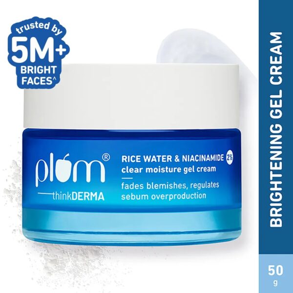 Plum thinkDERMA 2% Niacinamide & Rice Water Clear Moisture Gel Cream |A Fades Blemishes & 100% VeganA | 50 gm - Image 2