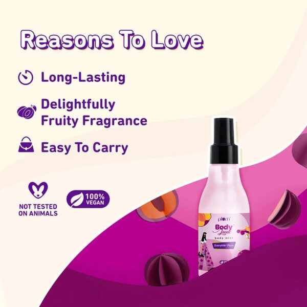 Plum BodyLovin' Everythin' Plum Body Mist | Long Lasting Fruity Fragrance For Women & Men With Plum, Jasmine & Vanilla | High On Fun | Travel-Friendly Perfume Body Spray 100 ml - Image 3
