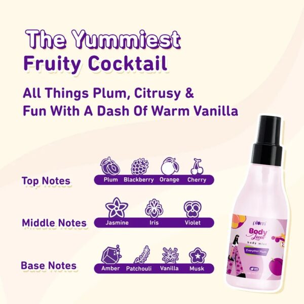 Plum BodyLovin' Everythin' Plum Body Mist | Long Lasting Fruity Fragrance For Women & Men With Plum, Jasmine & Vanilla | High On Fun | Travel-Friendly Perfume Body Spray 100 ml - Image 4