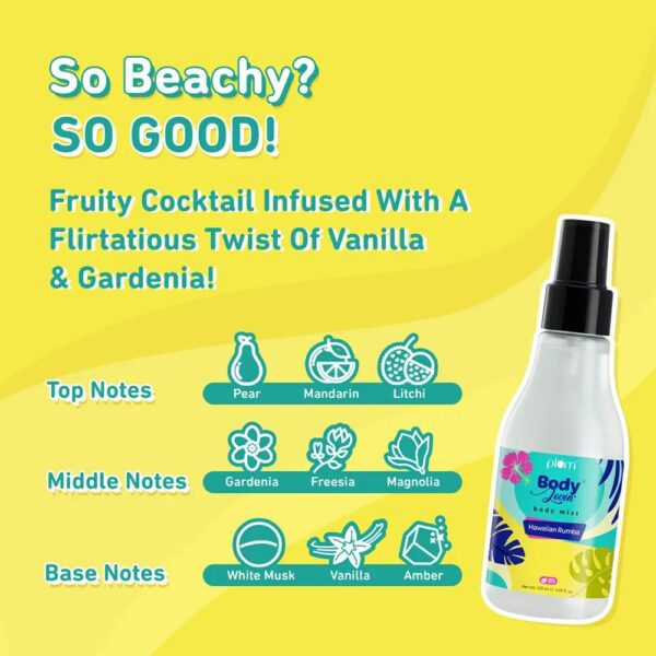 Plum BodyLovin' Hawaiian Rumba Body Mist | Long Lasting Beachy Fragrance For Women & Men With Gardenia & Vanilla | High On Fun | Travel-Friendly Perfume Body Spray 100 ml - Image 5