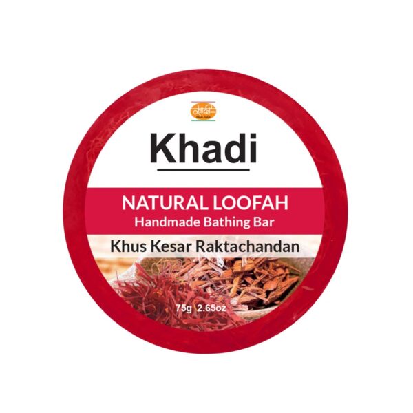 Kailash Khadi Khus Kesar Raktachandan Loofah Soap - 75g