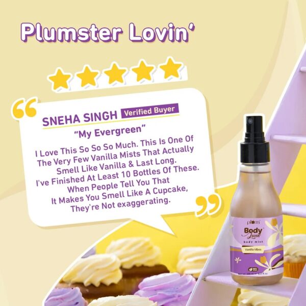 Plum BodyLovin' Vanilla Vibes Body Mist (100 ml) | Vanilla Fragrance | Perfume Body Spray - Image 5